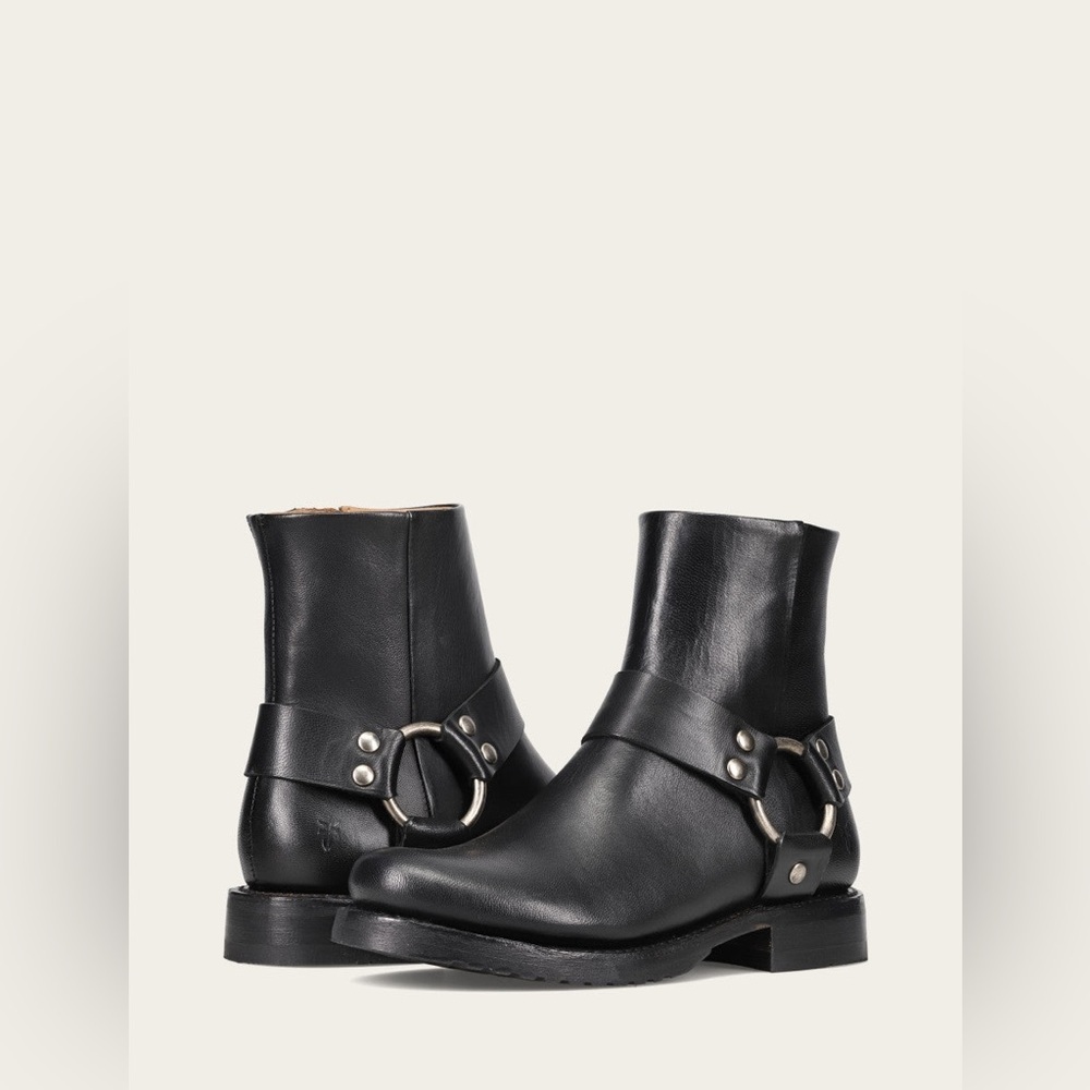 FRYE VERONICA FLEX HARNESS BLACK LEATHER SIZE 7.5 NEW!